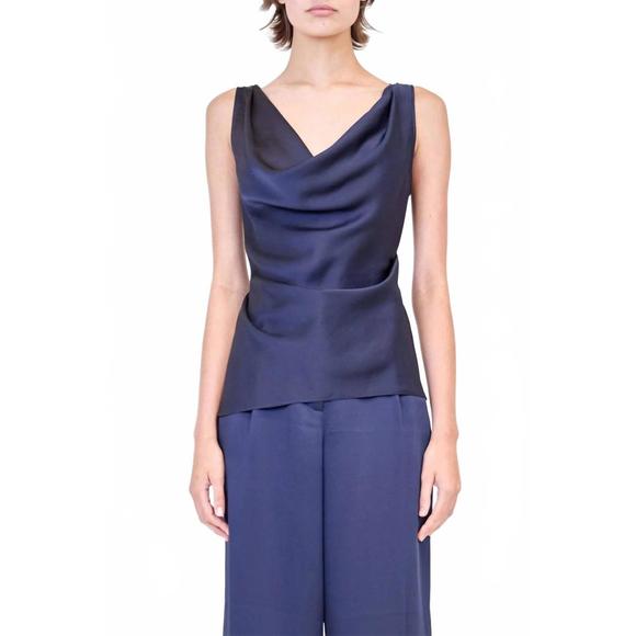 JONATHAN SIMKHAI Tops - NEW JONATHAN SIMKHAI nubia draped sleeveless top in navy blue